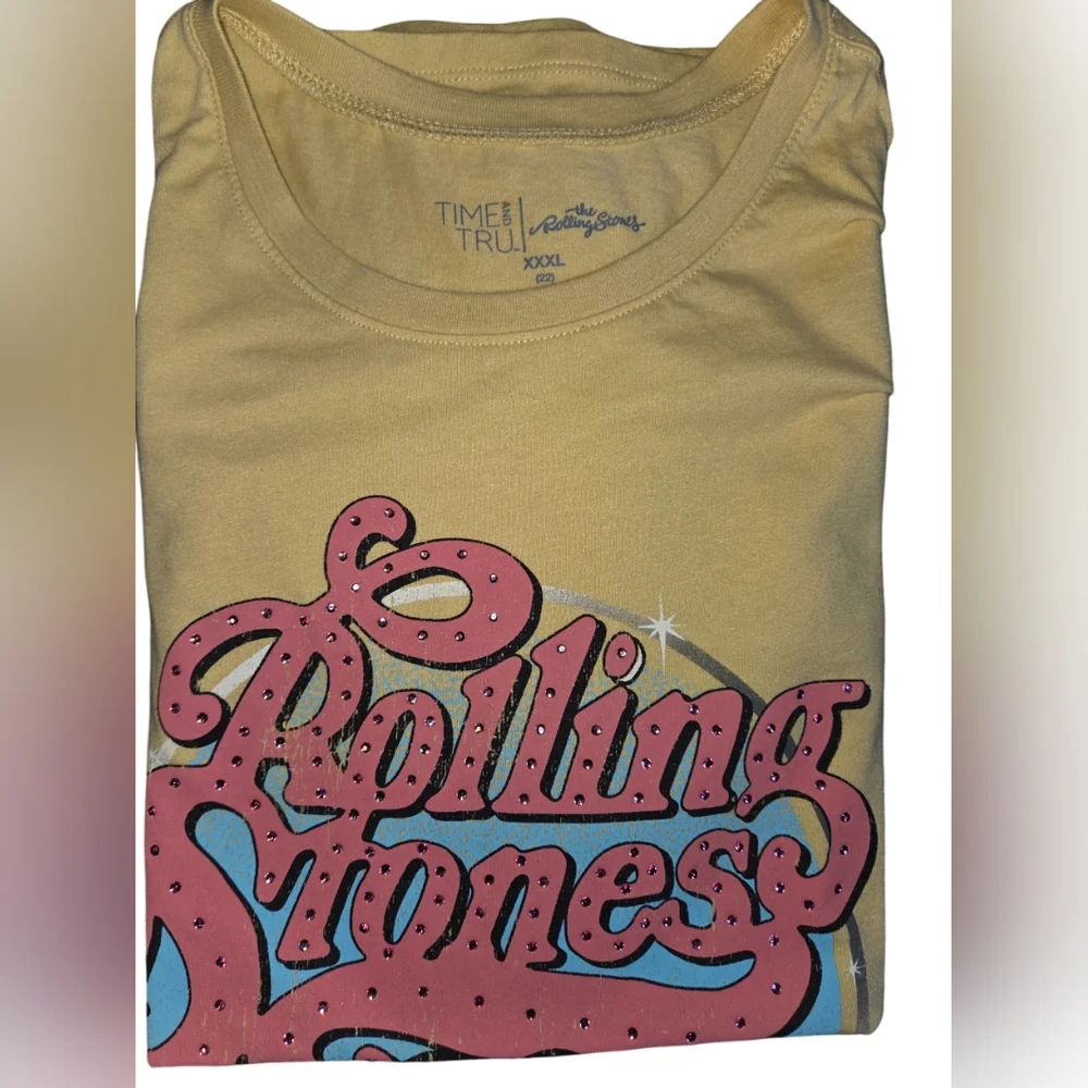 Time and Tru Yellow Graphic Tee